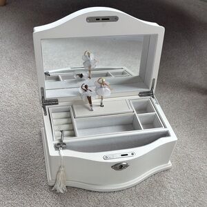 PotteryBarn Kids Charming White Jewelry Box with Mirror